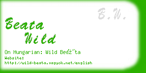 beata wild business card